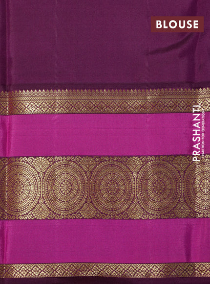 Pure kanchipuram silk saree pastel pink and deep wine shade with allover zari woven brocade weaves and long zari woven border