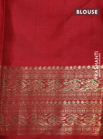 Pure kanchipuram silk saree cs blue and maroon with allover small zari checked patten and zari woven border