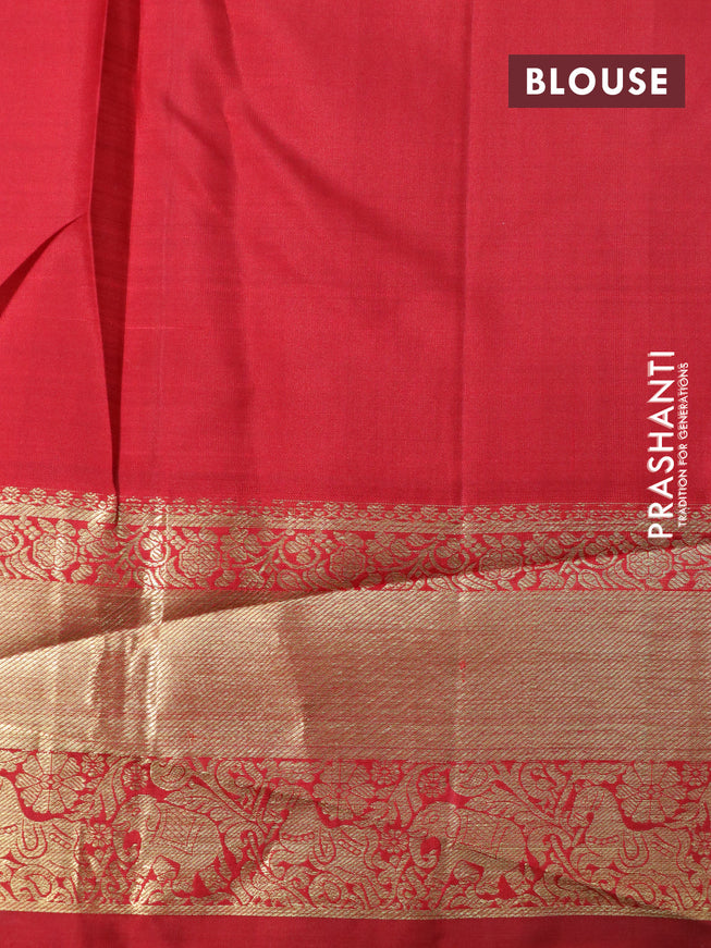 Pure kanchipuram silk saree red with zari woven buttas and zari woven border