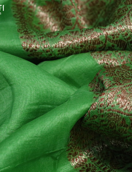 Banarasi organza silk saree light green with thread & zari woven buttas and banarasi style border