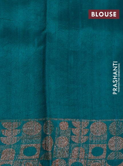 Banarasi raw silk saree teal green with thread & zari woven buttas and woven border