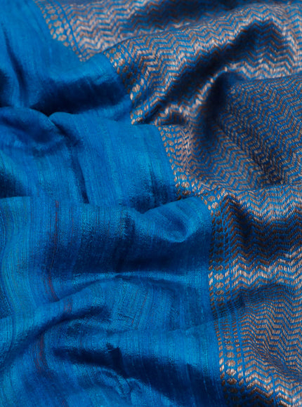 Banarasi raw silk saree cs blue and maroon with thread & zari woven buttas and woven border