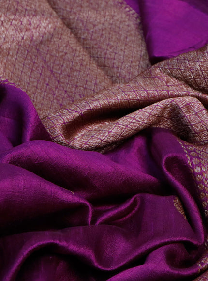 Banarasi raw silk saree purple with thread & zari woven buttas and woven border