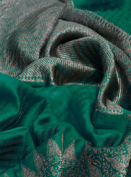 Banarasi raw silk saree green with thread & zari woven buttas and woven border