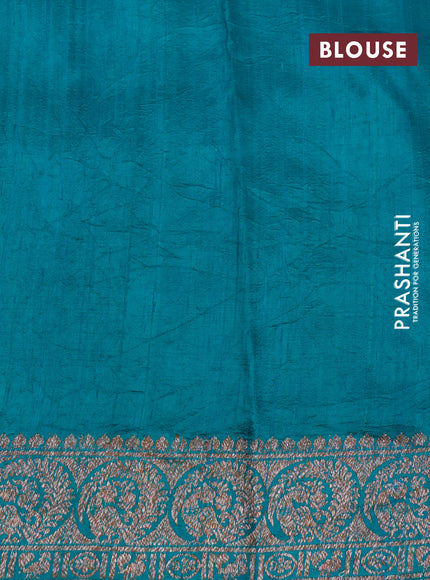 Banarasi raw silk saree green with thread & zari woven buttas and woven border