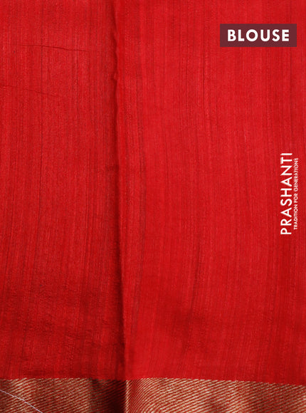 Banarasi raw silk saree red with allover thread & zari stripes and butta border