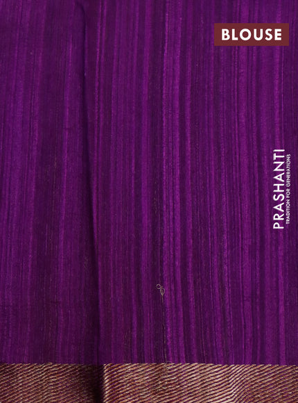 Banarasi raw silk saree purple with allover thread & zari stripes and butta border