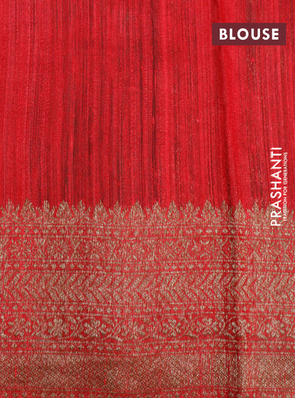 Banarasi raw silk saree dark green and red with thread & zari woven floral buttas and woven border