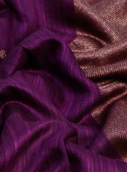 Banarasi raw silk saree purple with thread & zari woven buttas and woven border