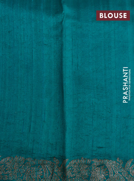 Banarasi raw silk saree green with thread & zari woven floral buttas and woven border