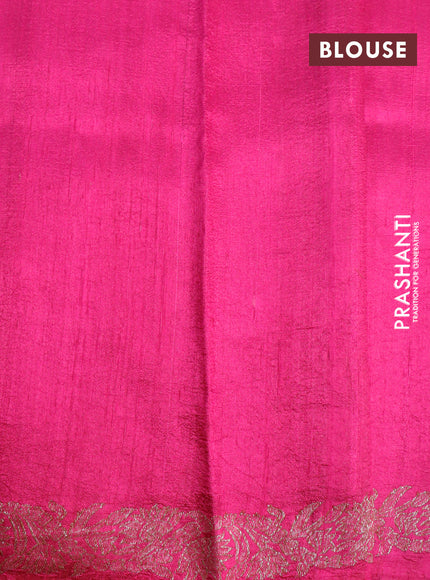 Banarasi raw silk saree pink with thread & zari woven floral buttas and woven border