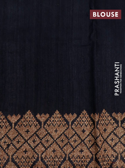 Banarasi raw silk saree black with thread & zari woven buttas and woven border