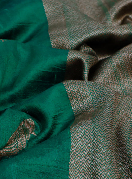 Banarasi raw silk saree green with thread & zari woven buttas and woven border