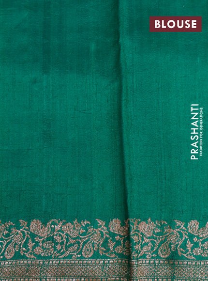 Banarasi raw silk saree green with thread & zari woven buttas and woven border