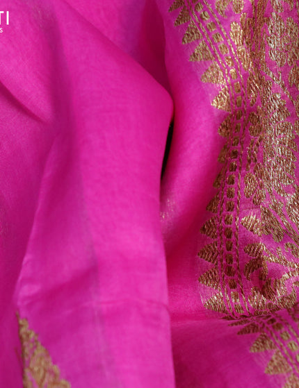 Banarasi organza silk saree pink with thread & zari woven buttas and banarasi style border