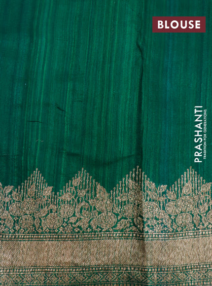 Banarasi raw silk saree green with thread & zari woven buttas and woven border