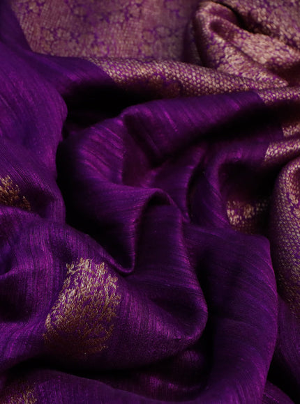 Banarasi raw silk saree purple with thread & zari woven buttas and woven border