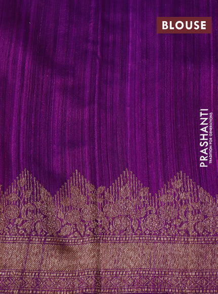 Banarasi raw silk saree purple with thread & zari woven buttas and woven border