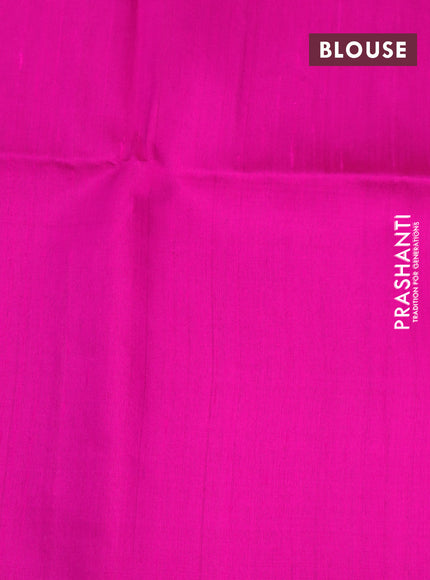 Pure raw silk saree purple and pink with allover silver zari weaves in borderless style