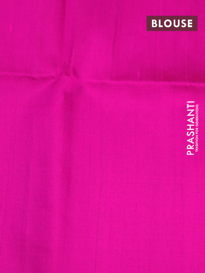 Pure raw silk saree purple and pink with allover silver zari weaves in borderless style