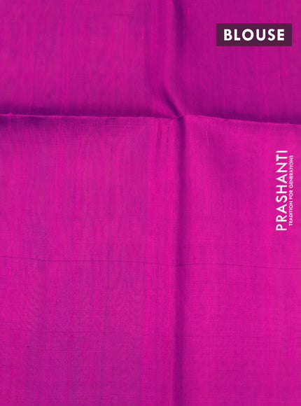 Pure raw silk saree sandal and pink with silver zari woven buttas in borderless style