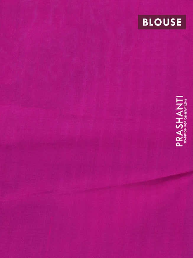 Pure raw silk saree light blue and pink with silver zari woven buttas in borderless style