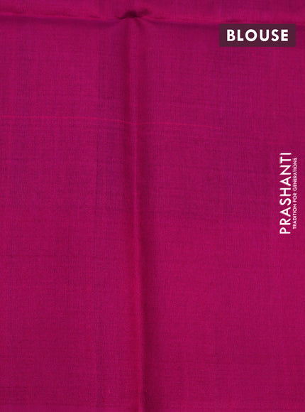 Pure raw silk saree purple and pink with silver zari woven buttas in borderless style