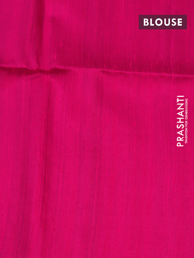 Pure raw silk saree violet and pink with allover silver zari weaves in borderless style