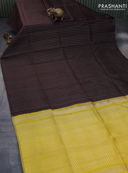 Pure raw silk saree deep wine shade and mustard shade with allover silver zari weaves in borderless style