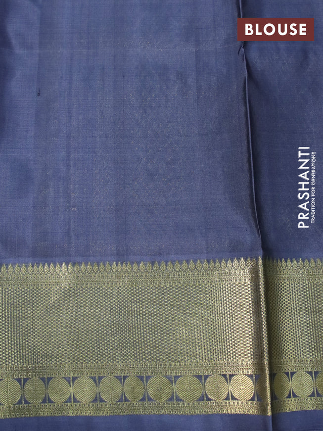 Venkatagiri silk saree purple and grey with allover zari weaves and long zari woven butta border