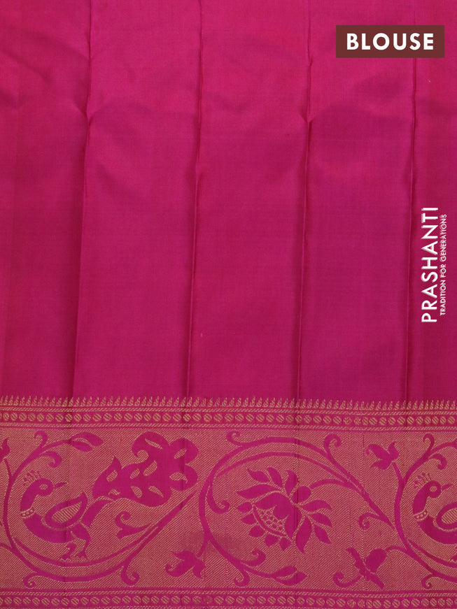 Gadwal silk saree purple and dark pink with allover zari butta weaves and long zari woven border