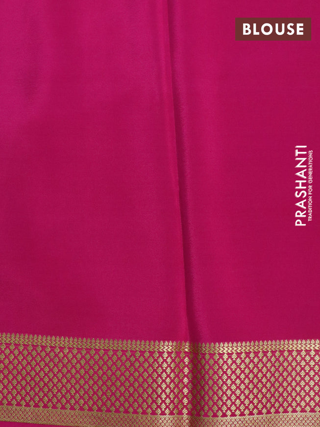 Pure mysore silk saree light blue and pink with plain body and zari woven border