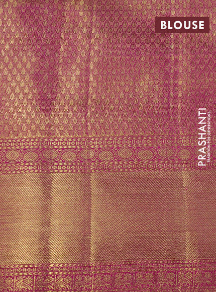 Pure kanchipuram tissue silk saree gold with allover zari weaves and temple design ganga jamuna border