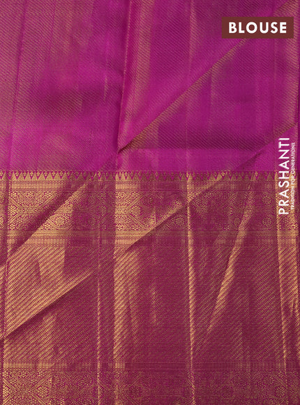 Pure kanchipuram tissue silk saree mustard shade and pink with allover silver zari woven brocade weaves and long rich zari woven border