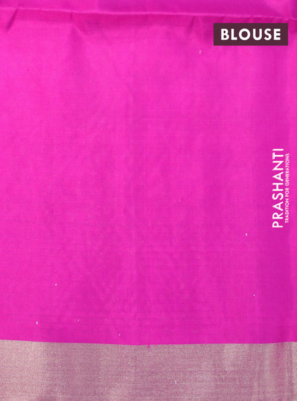 Pure soft silk saree light green and magenta pink with zari woven buttas and zari woven border