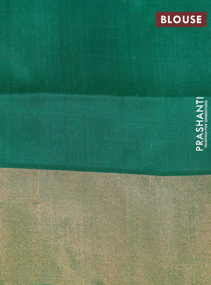 Pure uppada silk saree pink and green with jamdhani buttas and zari woven boder & jamdhani design pallu