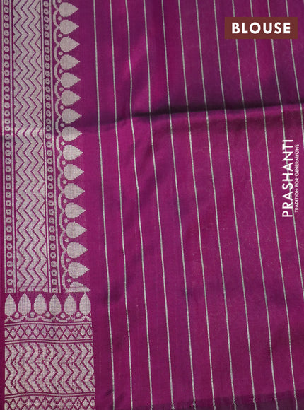 Pure banarasi uppada silk saree purple with allover thread & zari weaves and zari woven border