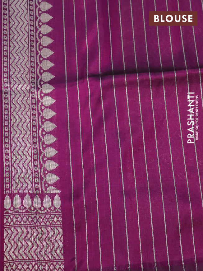 Pure banarasi uppada silk saree purple with allover thread & zari weaves and zari woven border