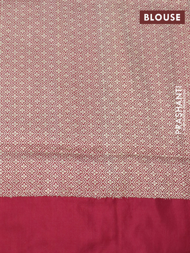 Pure banarasi uppada silk saree maroon with allover floral zari weaves and zari woven border