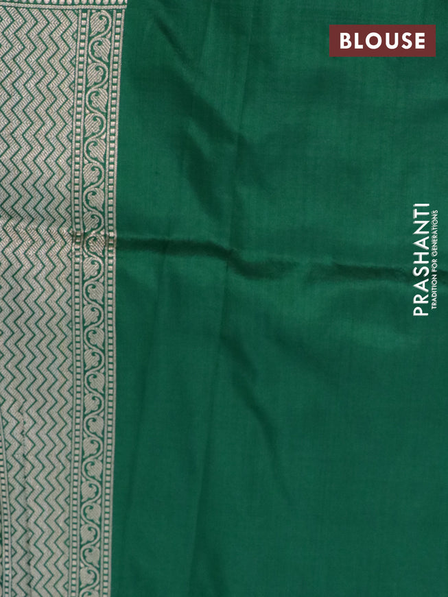 Pure banarasi uppada silk saree green with allover silver zari floral weaves and zari woven border