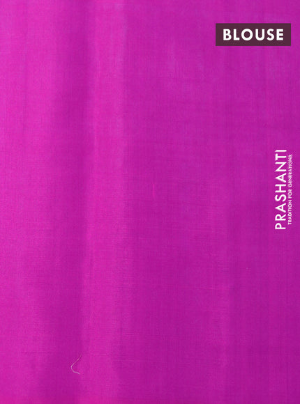 Pure soft silk saree light blue and magenta pink with zari woven buttas in borderless style