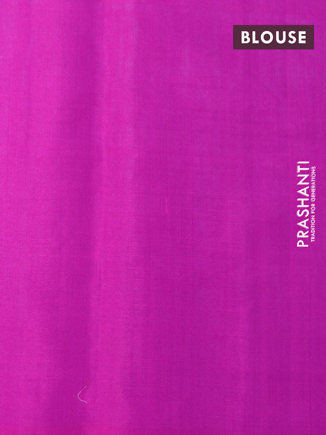 Pure soft silk saree light blue and magenta pink with zari woven buttas in borderless style