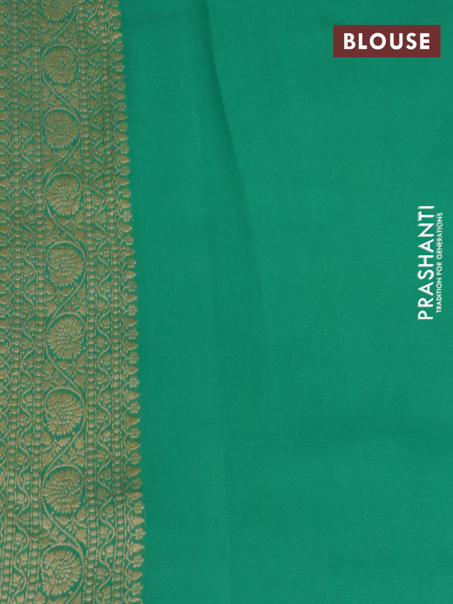 Banarasi georgette silk saree pista green and teal green with allover zari weaves and zari woven border