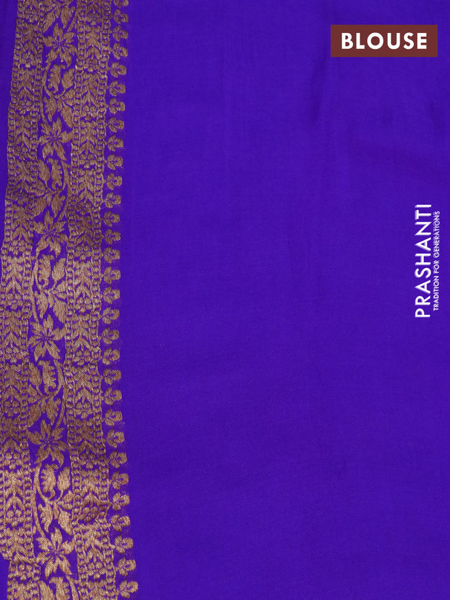 Banarasi georgette silk saree violet with allover thread & zari weaves bandhani prints and woven border