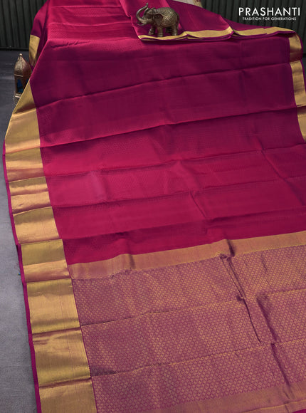 Pure kanchipuram silk saree pink with allover self emboss and zari woven border