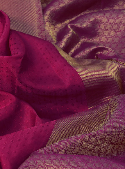 Pure kanchipuram silk saree pink with allover self emboss and zari woven border