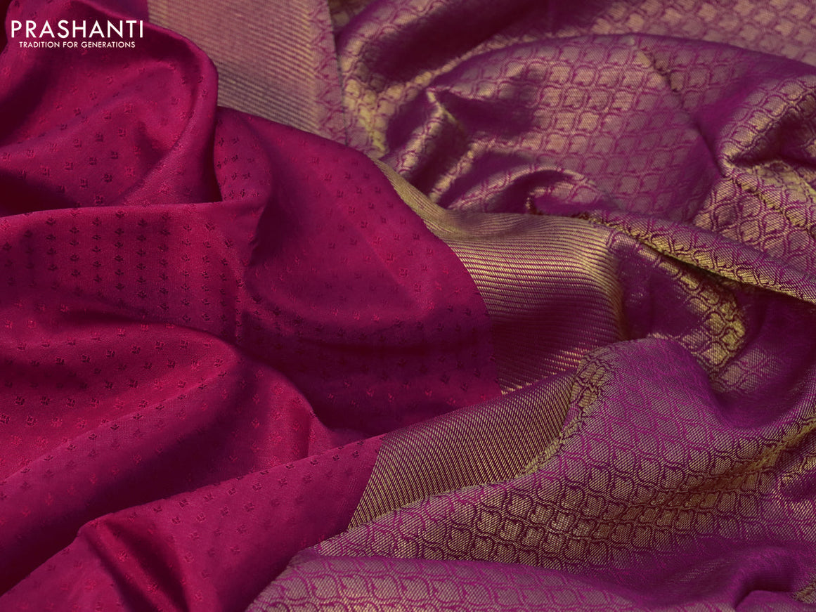 Pure kanchipuram silk saree pink with allover self emboss and zari woven border