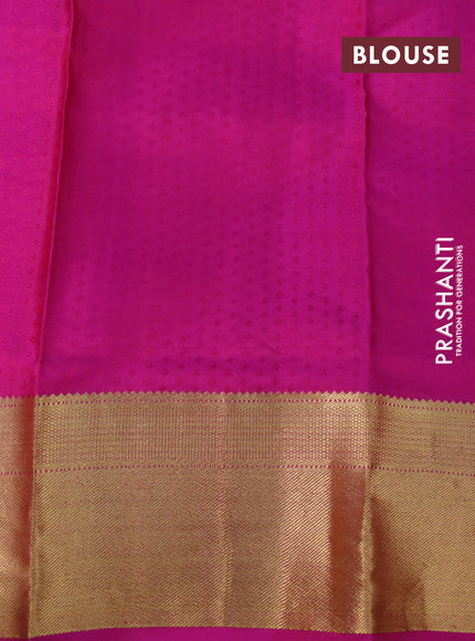 Pure kanchipuram silk saree pink with allover self emboss and zari woven border