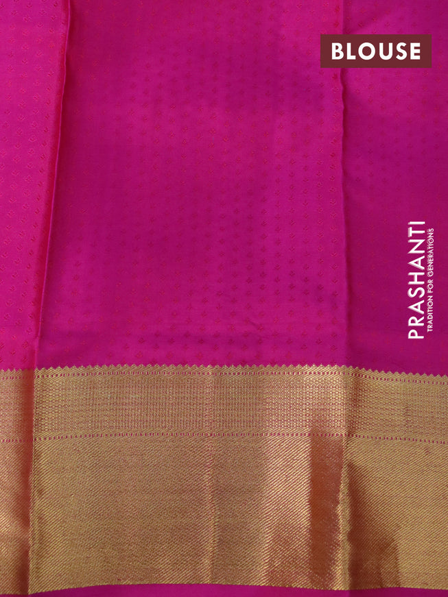 Pure kanchipuram silk saree pink with allover self emboss and zari woven border