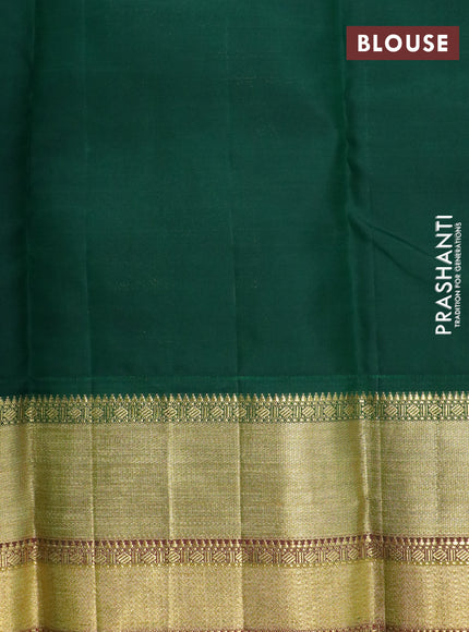 Pure kanchipuram silk saree pink and green with allover zari woven floral buttas and zari woven korvai border